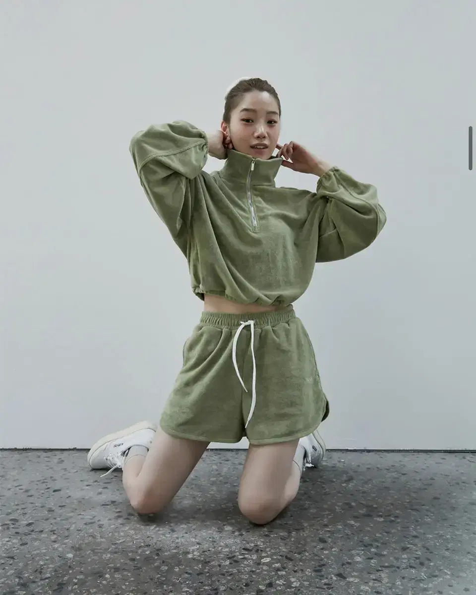 wmm 코지 테리 탑 cozy terry top olive xs